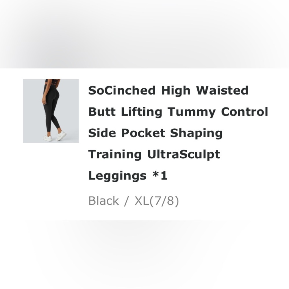 Halara SoCinched High Waisted Butt Lifting Tummy Control Leggings